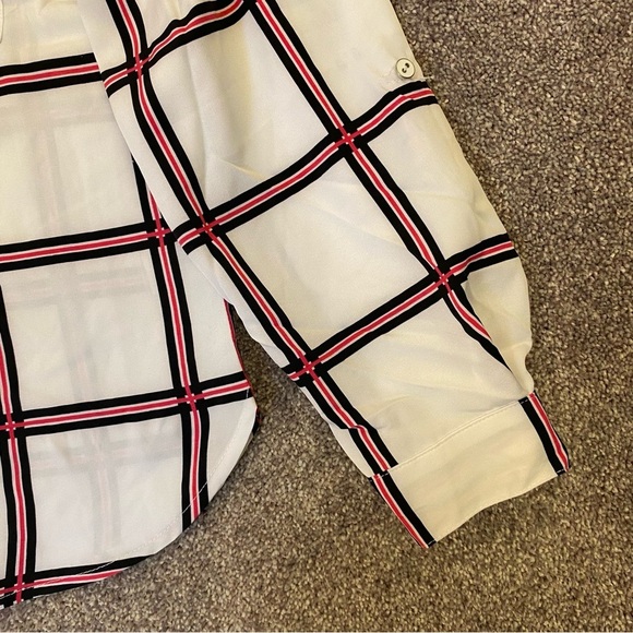 Adrienne Vittadini Women's Long Sleeves Button Up Top Roll Tab Sleeve Size L NWT - Picture 5 of 15